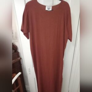 WHAT'S UP Vtg. Maxi 100% linen dress Sz‎ S boho lagenlook